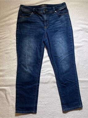 Chico's So Slimming Crop Women's Blue Wash Straight Leg Jeans